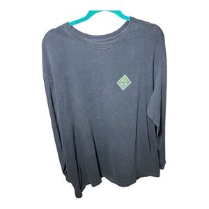 Patagonia Navy Blue Long Sleeve Tee with Green Logo Made in USA